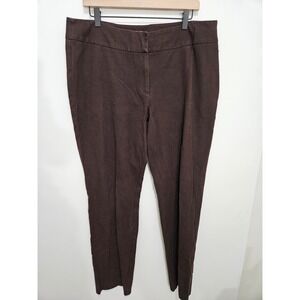 Chicos Womens Brown Stretch Cotton Blend Dress Pants Size 3 Tall Professional